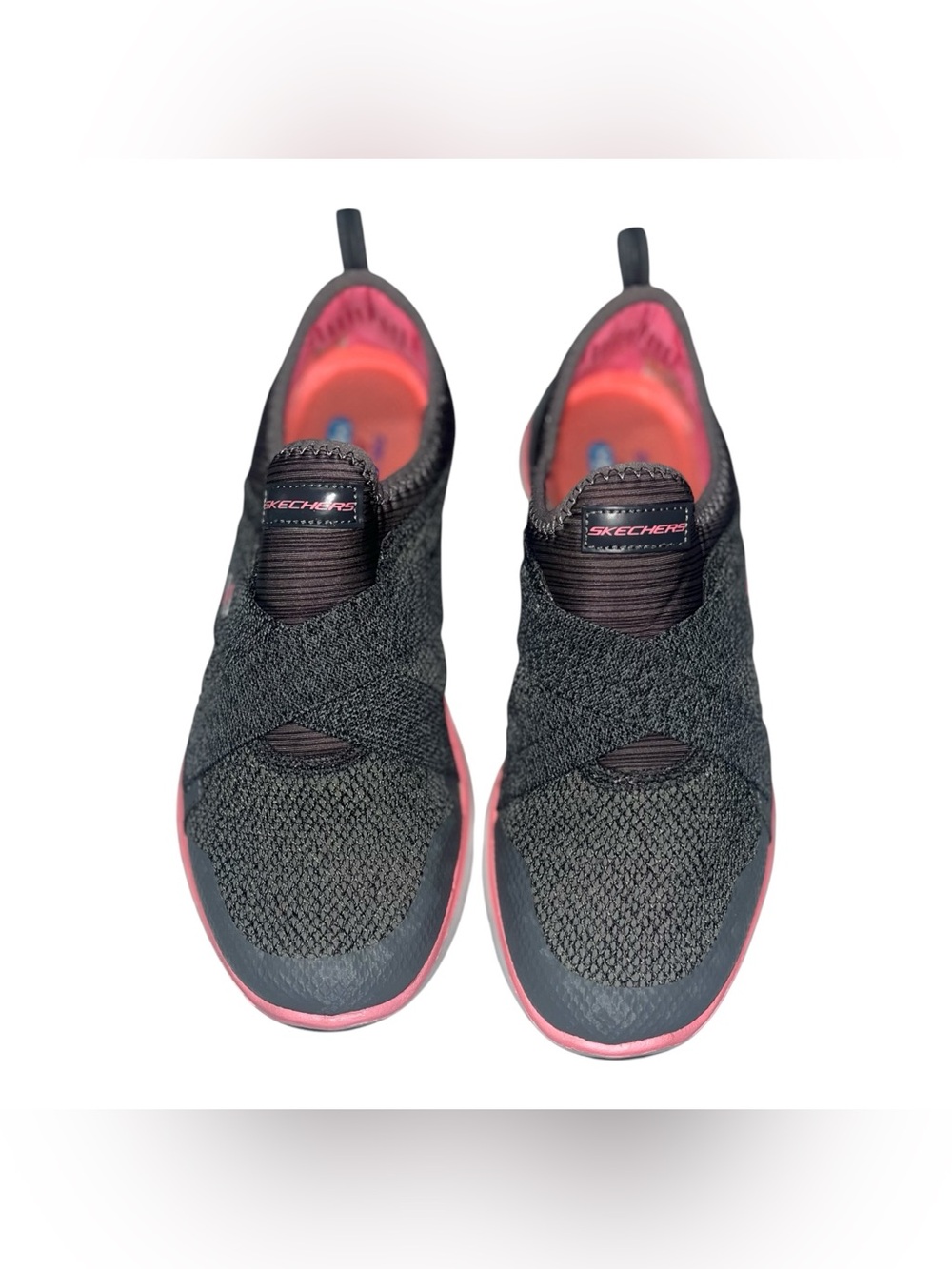 Skechers Flex Appeal 2.0 New Image Gray Pink Slip On Sneakers